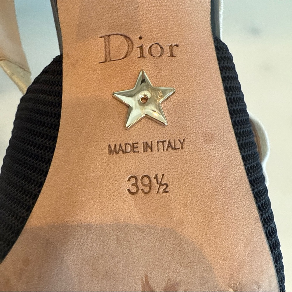 Dior Black and Cream Slingback Heels